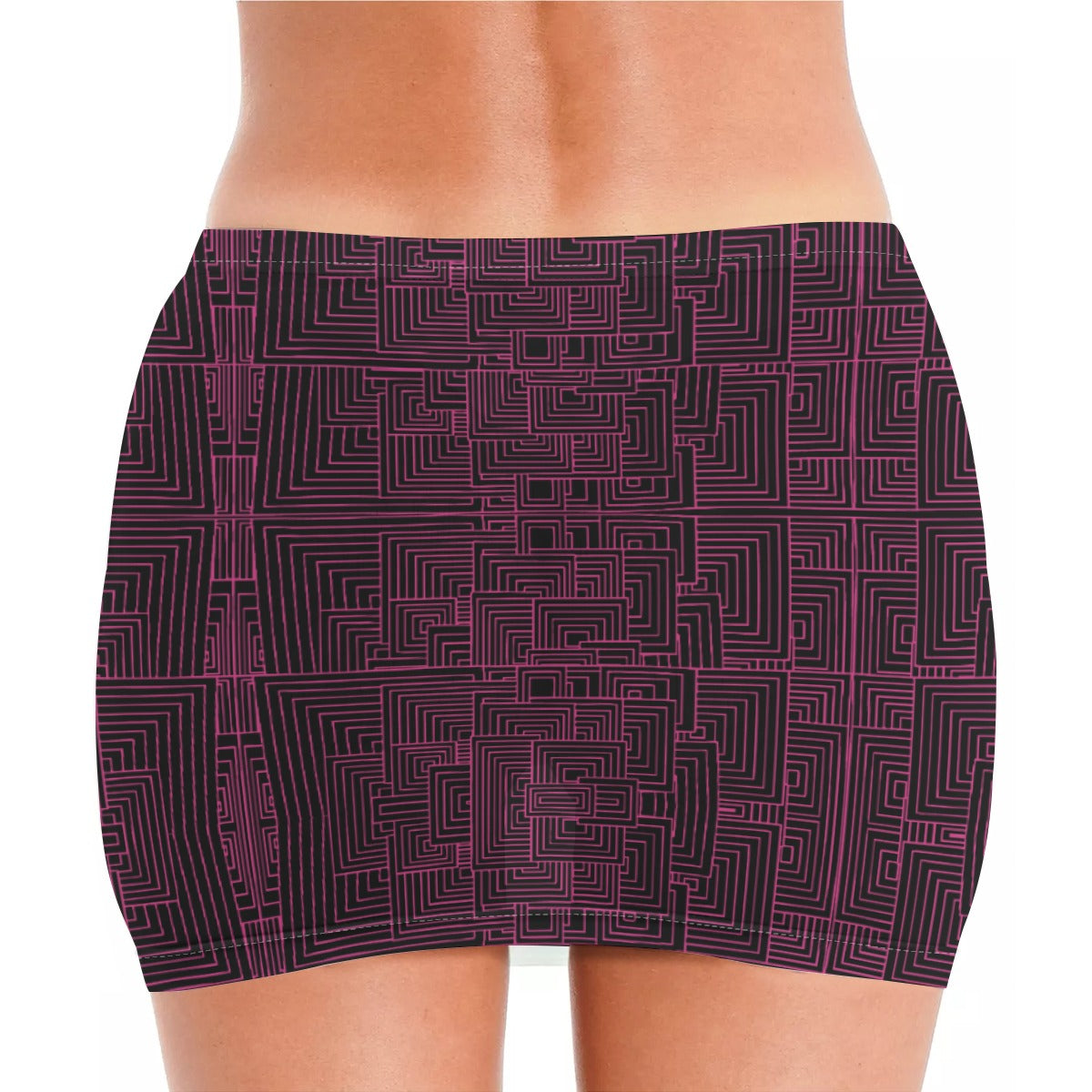 All-Over Print Women's Minimalist Sheer Mesh Bodycon Skirt