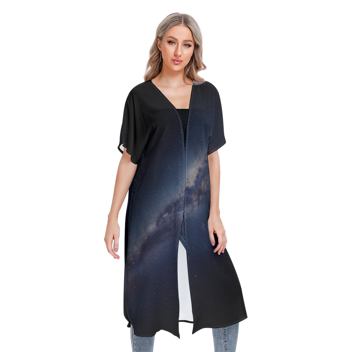 All-Over Print Women's Short Sleeve Cardigan