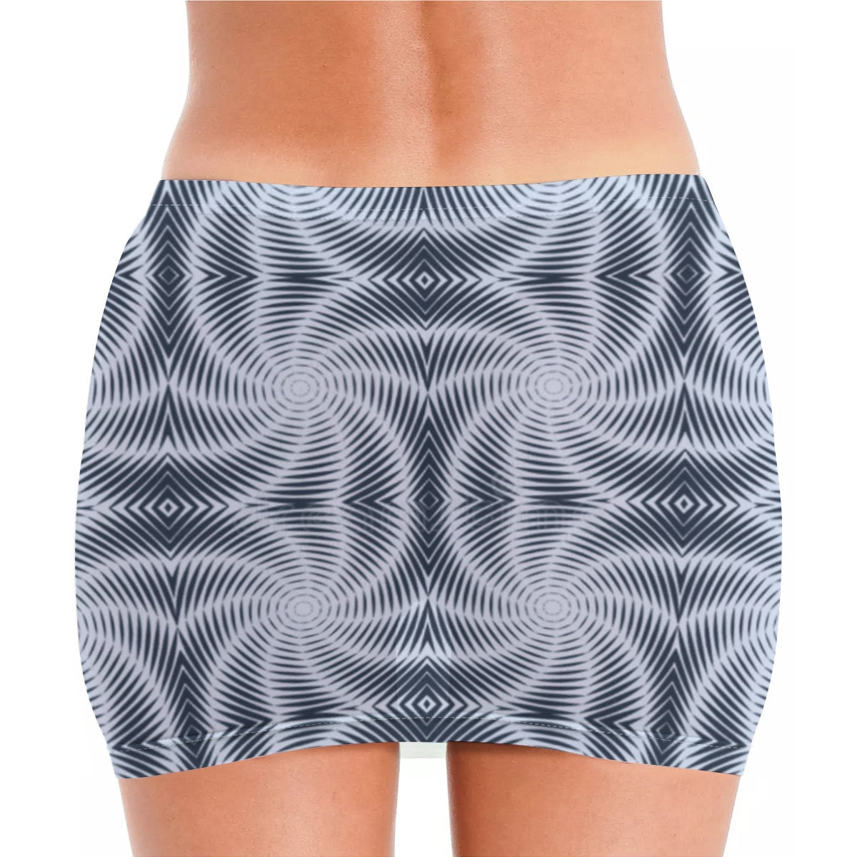 Skirt black and white psichedelic