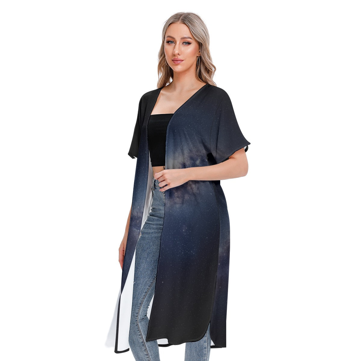 All-Over Print Women's Short Sleeve Cardigan