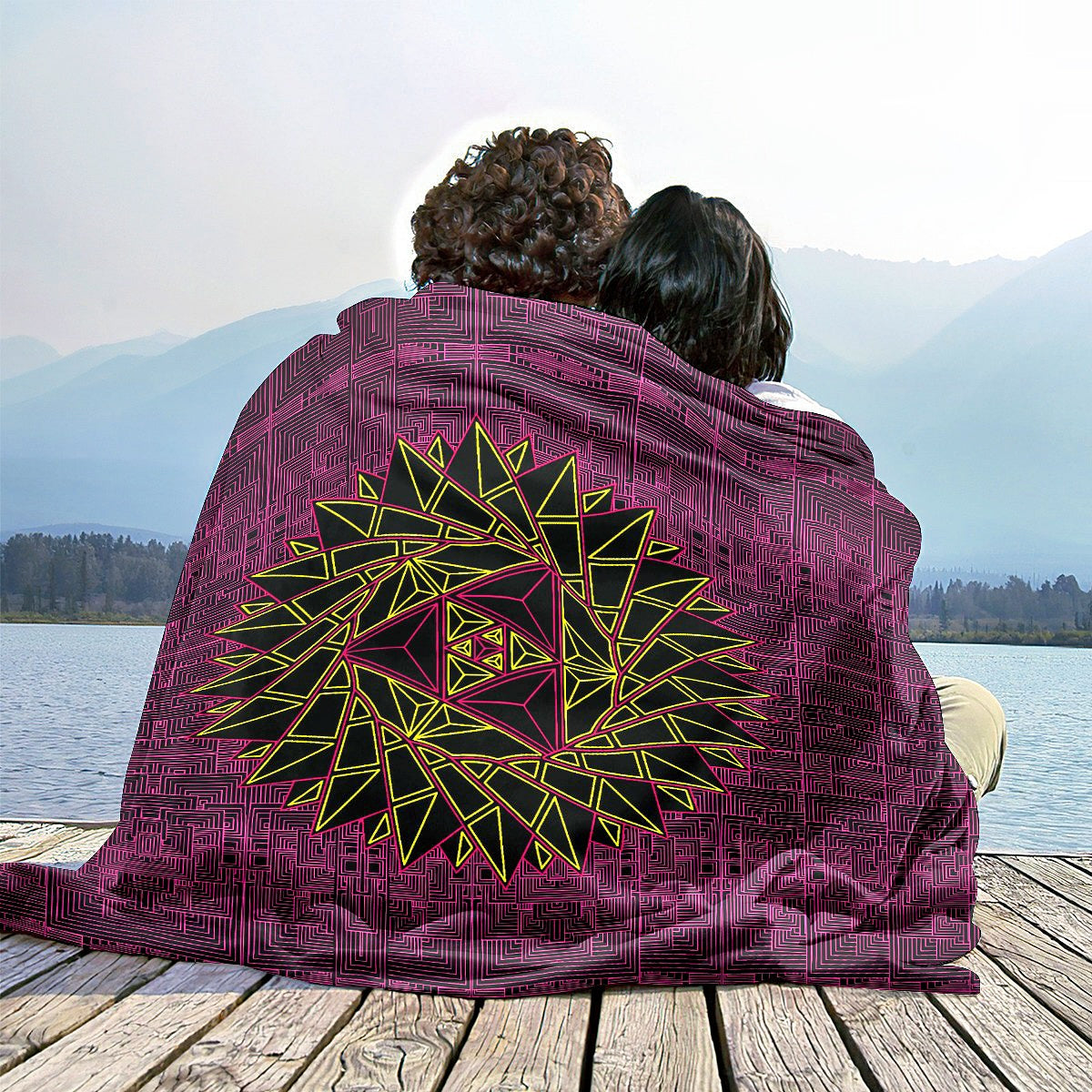 Psychedelic Chill-Out Blanket - Sunshine Pink