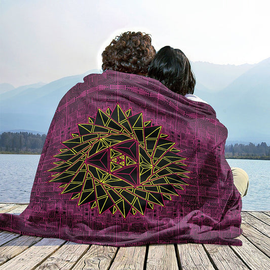 Psychedelic Chill-Out Blanket - Sunshine Pink